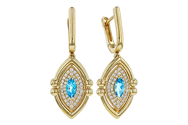 E276-00139: EARRINGS .50 TW BLUE TOPAZ .78 TGW (6x3MM BT)