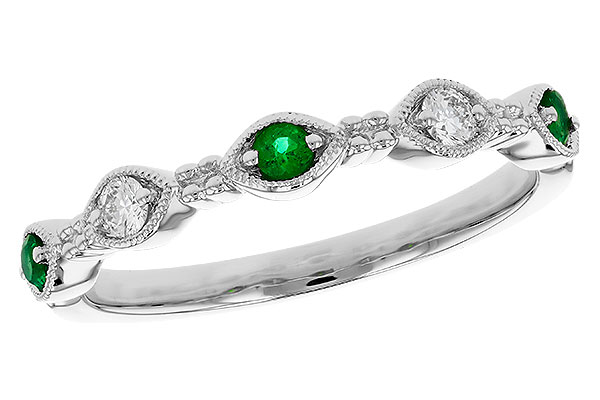 E276-00166: LDS WED RG .10 TW EMERALD .19 TGW
