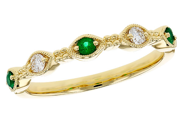 E276-00166: LDS WED RG .10 TW EMERALD .19 TGW