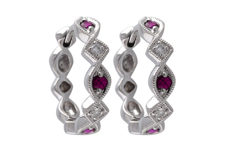 F001-45548: EARRINGS .20 RUBY .25 TGW