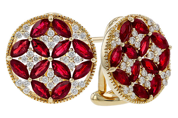 F275-10175: EARRINGS 2.07 TW RUBY 2.37 TGW