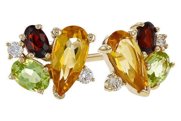 F275-11939: EARRINGS .66 SEMI PREC (CIT,PER,GAR) .70 TGW