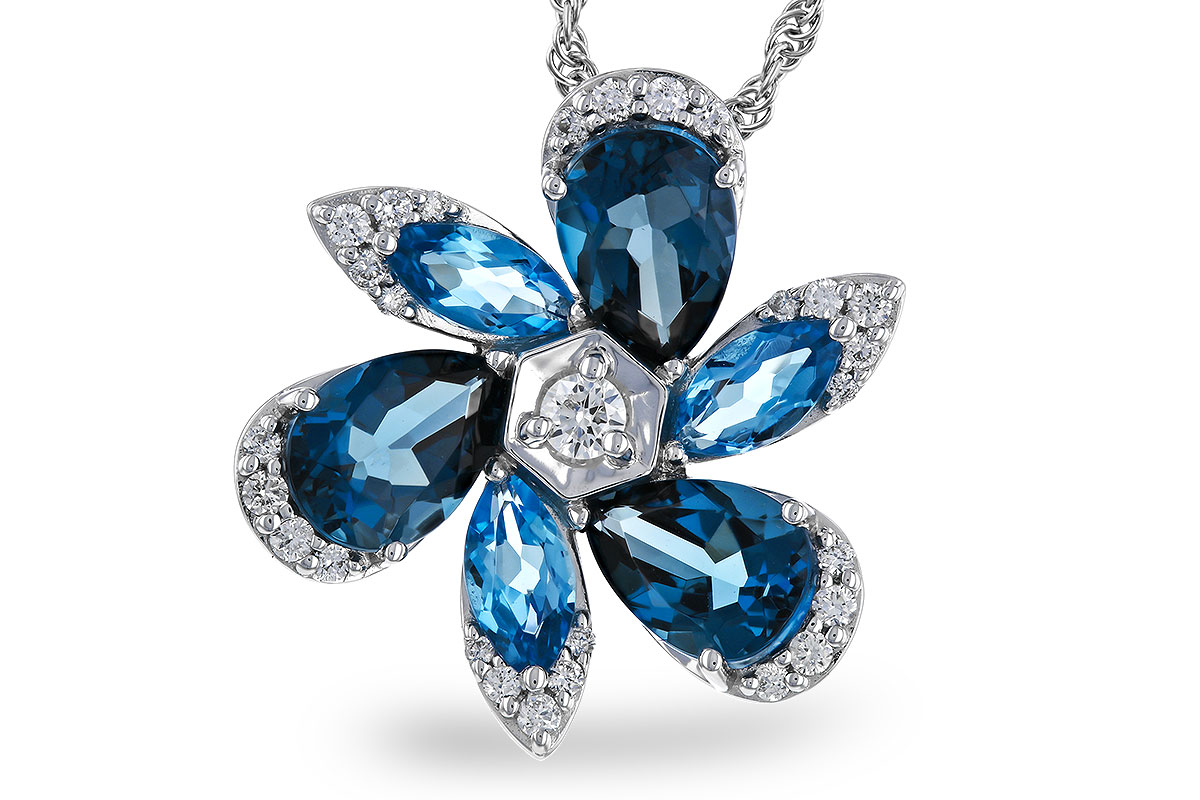 F275-12848: NECKLACE 3.03 BLUE TOPAZ 3.22 TGW