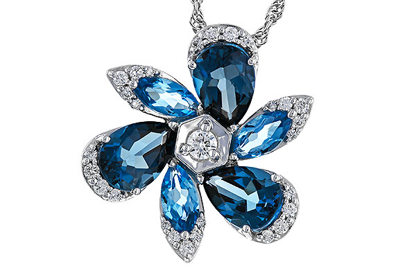 F275-12848: NECKLACE 3.03 BLUE TOPAZ 3.22 TGW