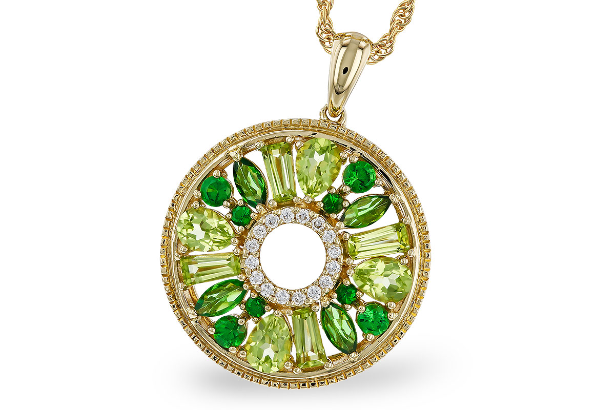 F275-12857: NECKLACE 1.47 SEMI-PREC (PER & GR.GT) 1.52 TGW