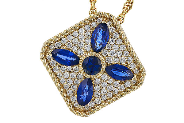 F275-13739: NECKLACE .89 TW SAPPHIRE 1.20 TGW
