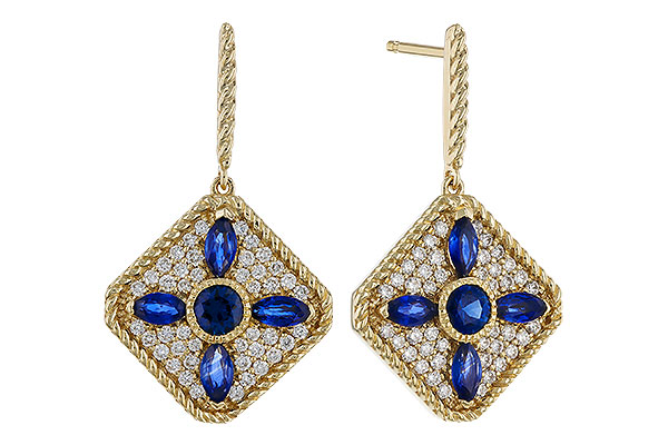 F275-13748: EARRINGS 1.03 TW SAPPHIRE 1.46 TGW
