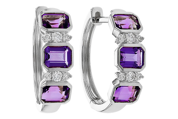 F275-17394: EARRING 1.05 TW AMETHYST 1.16 TGW