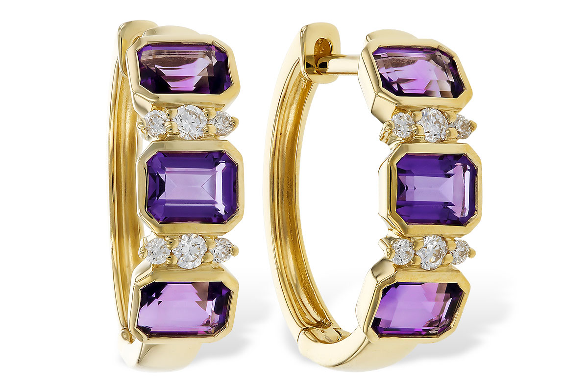F275-17394: EARRING 1.05 TW AMETHYST 1.16 TGW