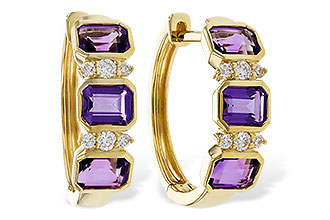 F275-17394: EARRING 1.05 TW AMETHYST 1.16 TGW