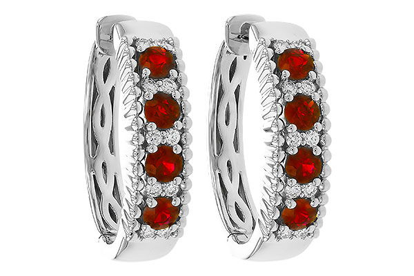 F275-17430: EARRINGS .54 TW RUBY .66 TGW