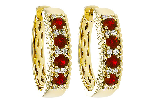 F275-17430: EARRINGS .54 TW RUBY .66 TGW