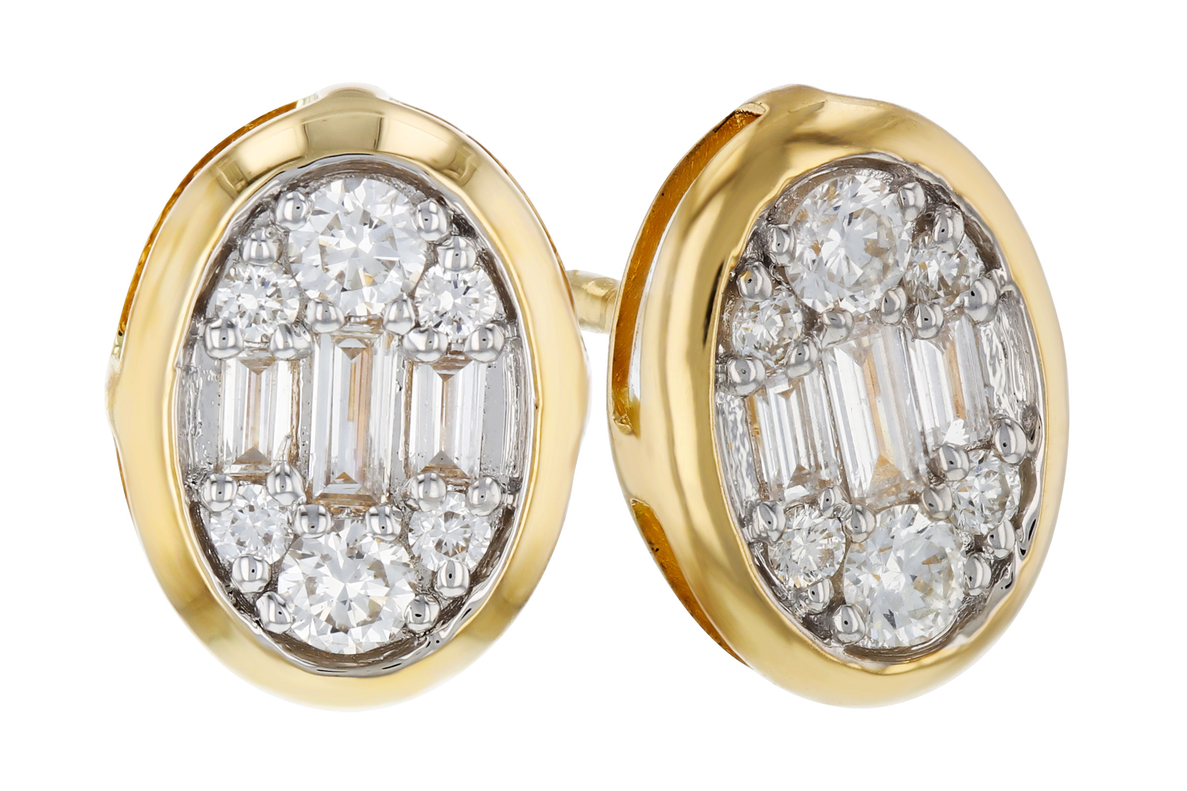 F276-01975: EARRINGS .08 TW BAGUETTE .24 TW