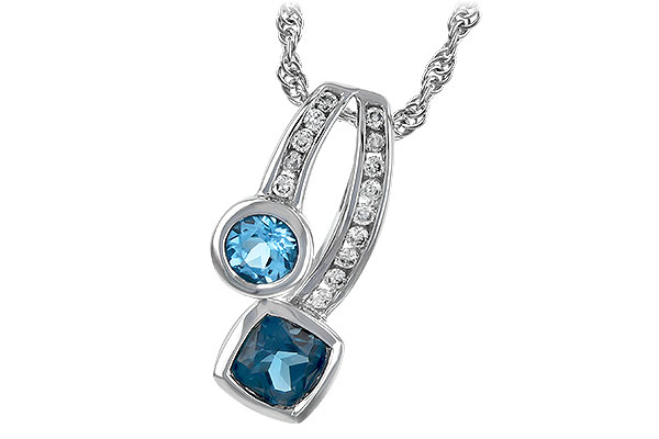 G189-71984: NECKLACE .91 TW BLUE TOPAZ 1.04 TGW