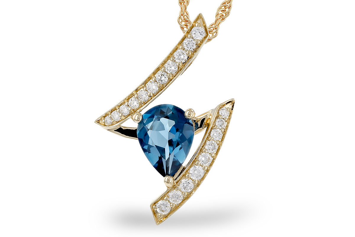 G275-10121: NECK 1.04 LONDON BLUE TOPAZ 1.23 TGW (8x6MM)