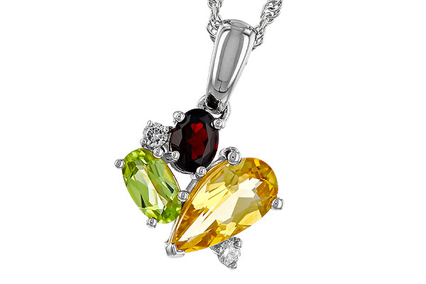 G275-11939: NECKLACE .79 SEMI PREC (CIT,PER,GAR) .82 TGW