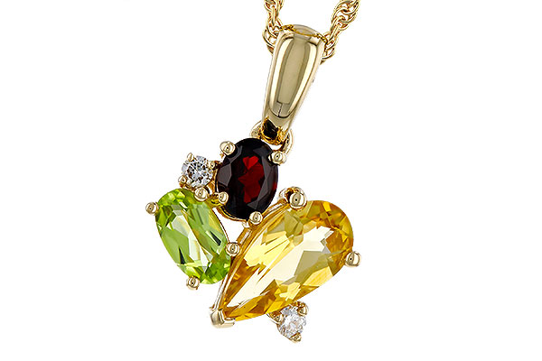G275-11939: NECKLACE .79 SEMI PREC (CIT,PER,GAR) .82 TGW