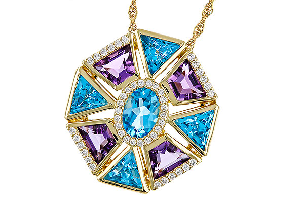 G275-12857: NECKLACE 4.47 SEMI-PREC (BT & AMY) 4.65 TGW