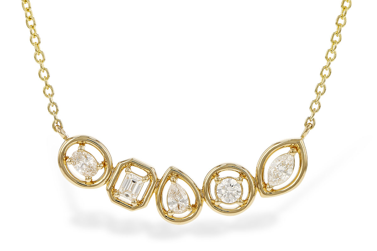 G275-15557: NECKLACE .50 TW FANCY CUT DIAS (18")