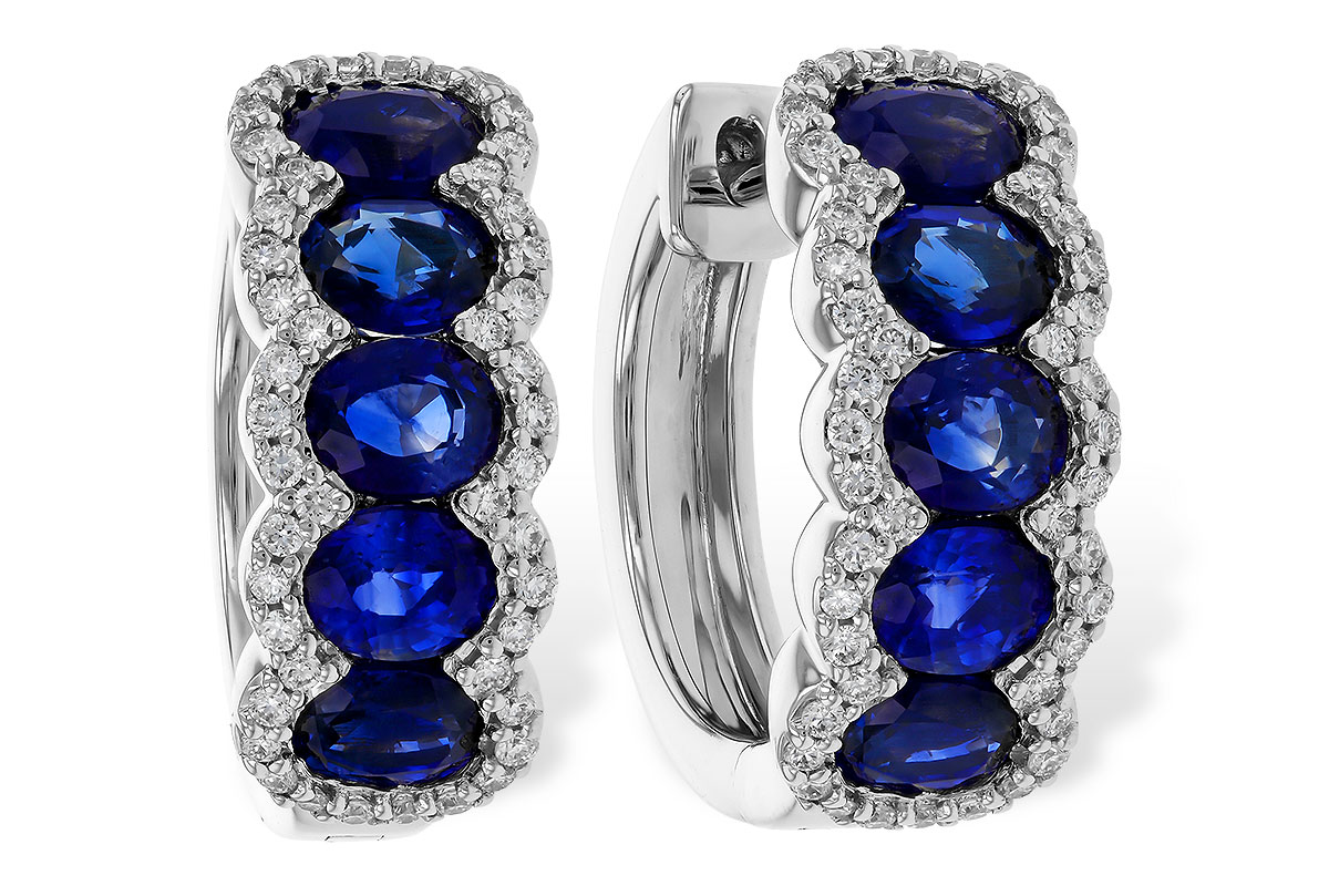 G275-16457: EARRINGS 2.32 TW SAPPHIRE 2.57 TGW