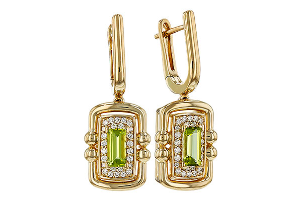 G276-00139: EARRINGS .71 TW PERIDOT .88 TGW (6x3MM PER)