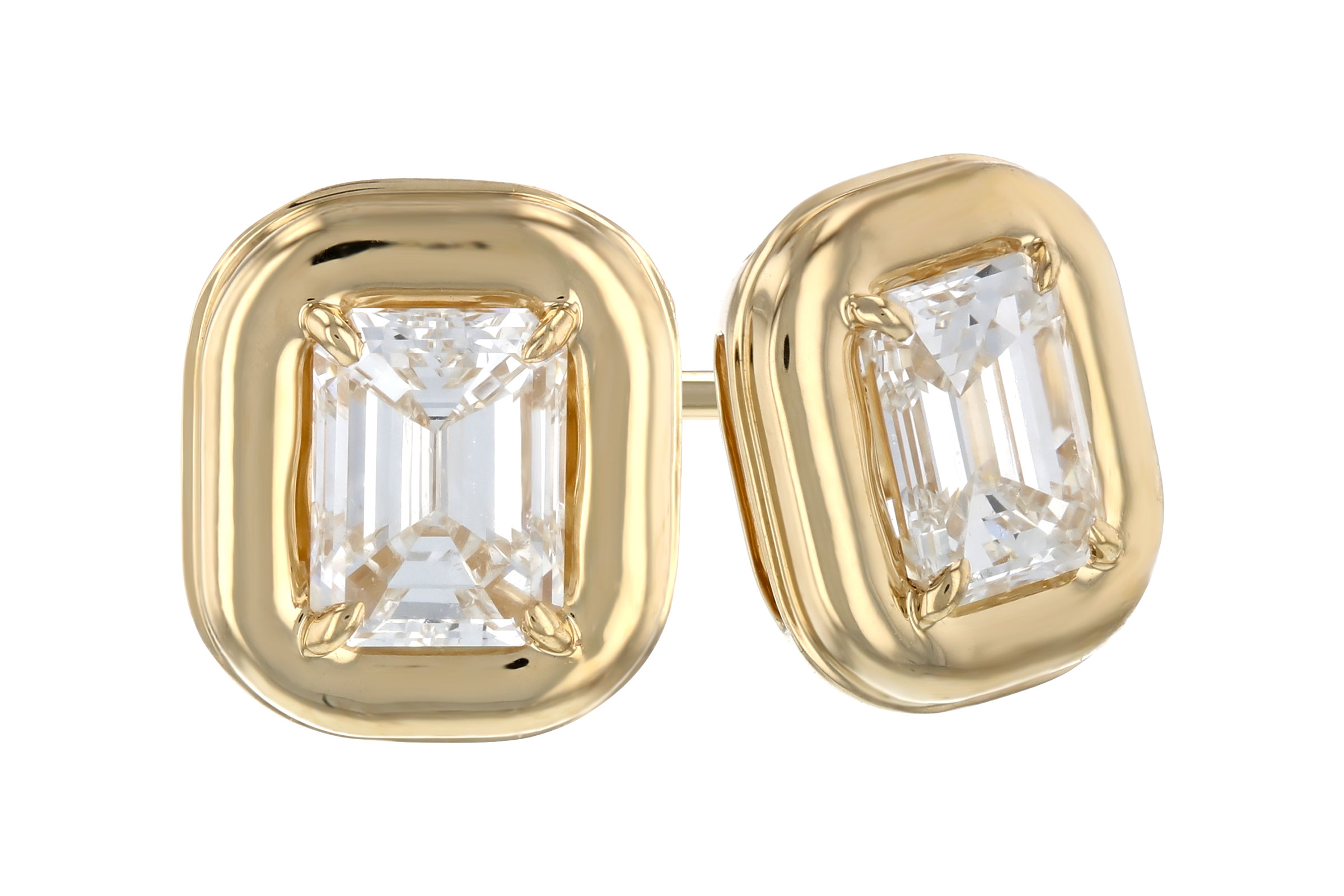 G276-02830: EARRINGS .48 TW EMERALD CUT DIA
