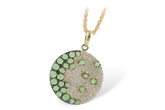 H188-75621: NECK .95 ROSE CUT GREEN GARNET 1.37 TGW