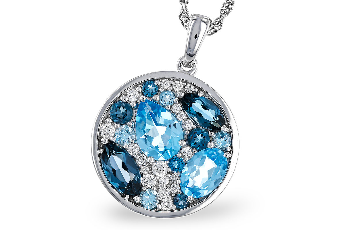 H275-12848: NECKLACE 2.31 TW BLUE TOPAZ 2.48 TGW
