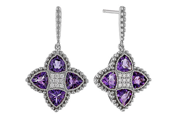 H275-13730: EARRINGS 1.41 AMETHYST 1.50 TGW