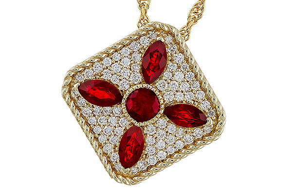 H275-13739: NECKLACE .81 TW RUBY 1.12 TGW