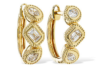 H275-16530: EARRINGS .42 TW FANCY CUT DIAS