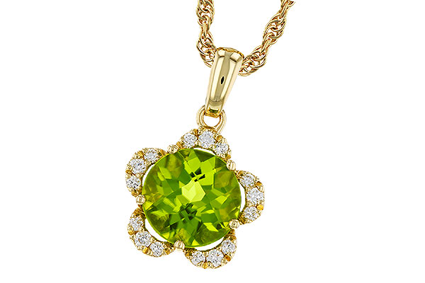 H275-17375: NECKLACE 2.16 PERIDOT 2.28 TGW (8MM RD)