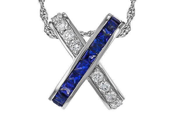 H275-17393: NECKLACE .60 TW SAPPHIRE .77 TGW