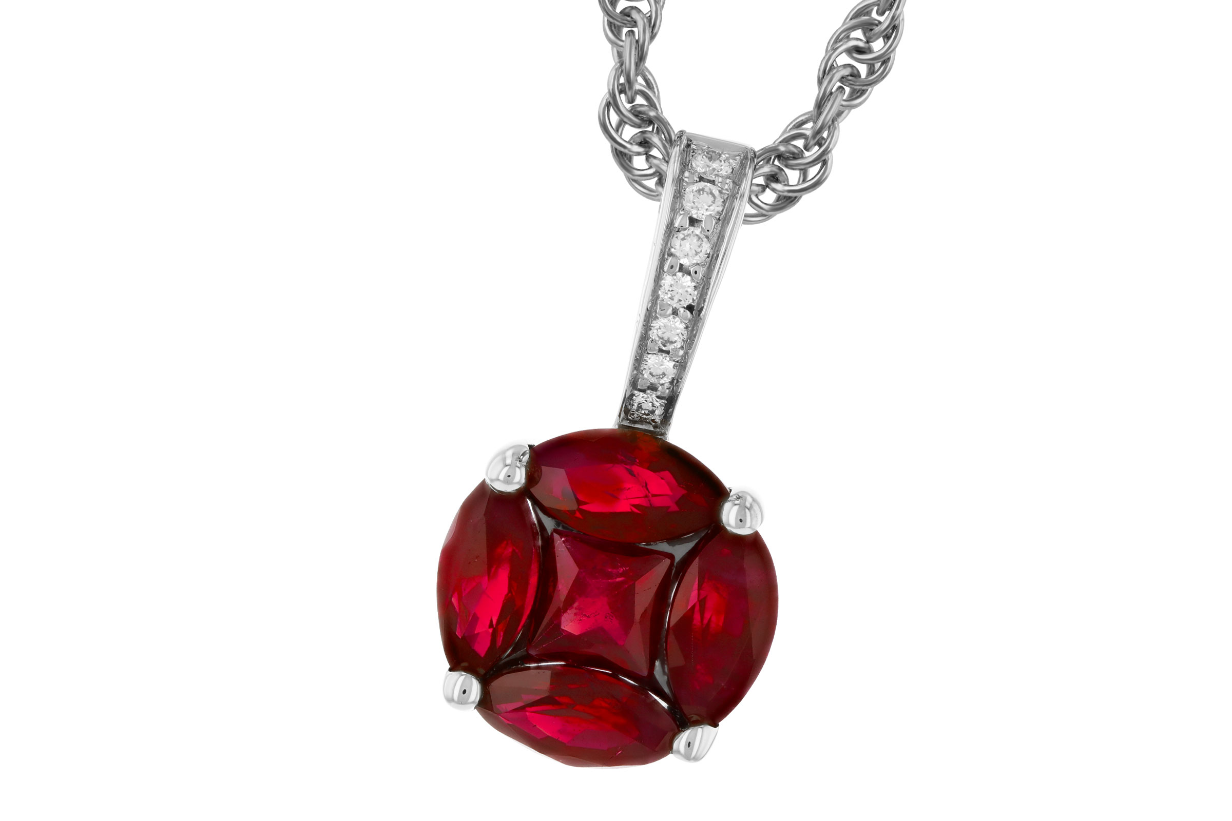 H276-00166: NECKLACE .80 RUBY .82 TW