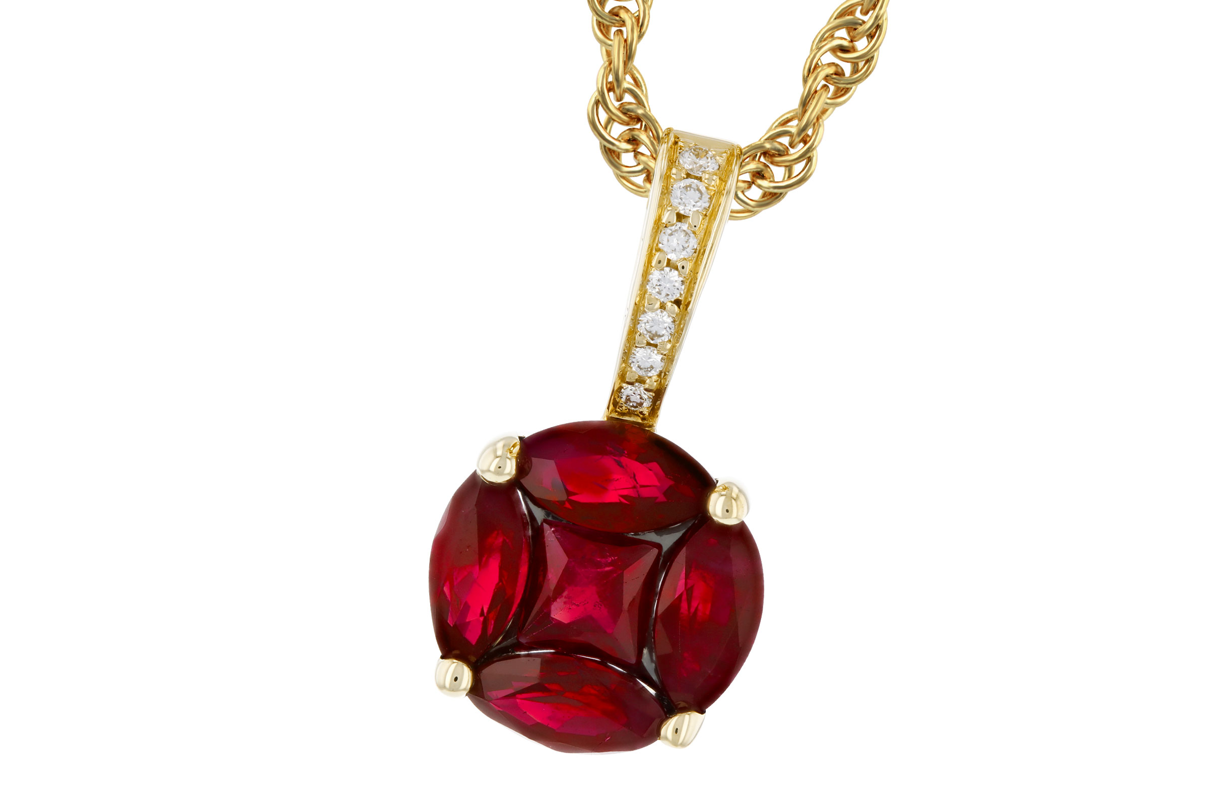 H276-00166: NECKLACE .80 RUBY .82 TW