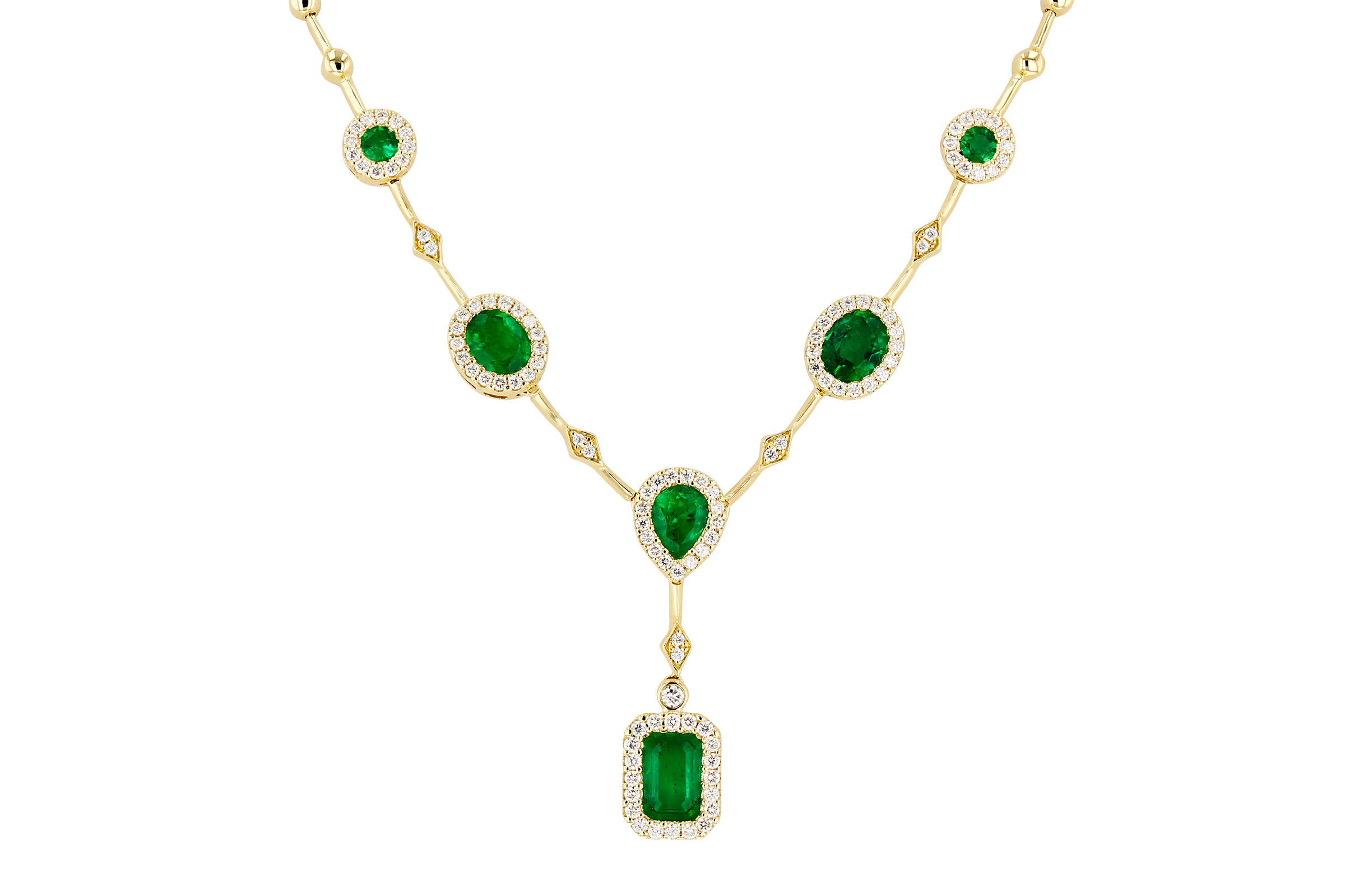 H276-01912: NECKLACE 1.66 TW EMERALD 2.08 TGW (17")