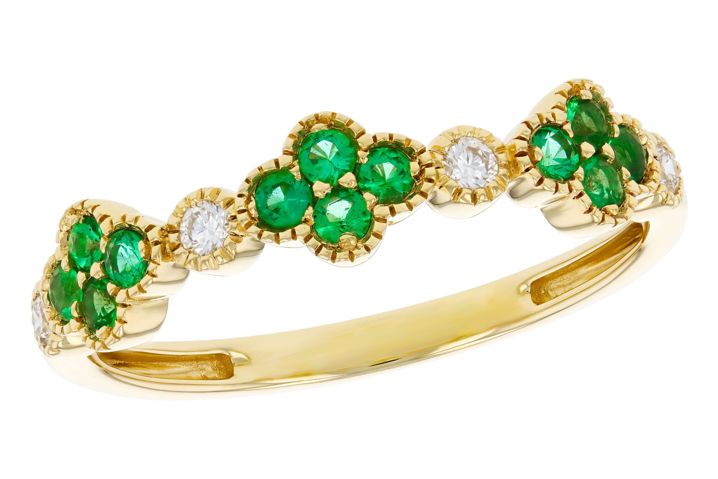 H276-02839: LDS WED RG .18 TW EMERALD .26 TGW