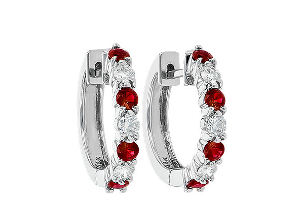 K001-48293: EARRINGS .64 RUBY 1.05 TGW