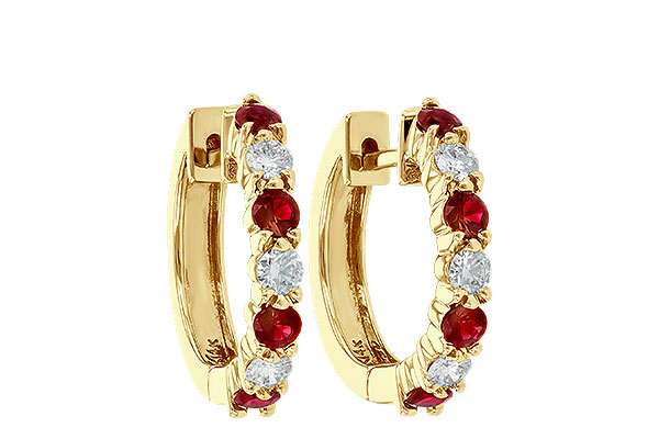 K001-48293: EARRINGS .64 RUBY 1.05 TGW