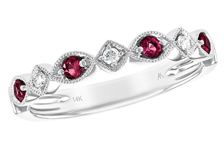 K093-29221: LDS WED RG .20 RUBY .26 TGW