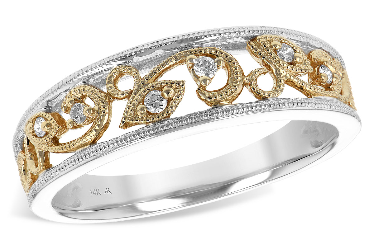 K187-87384: LDS WED RG WG SHANK/YG INSERT .05 TW