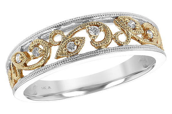 K187-87384: LDS WED RG WG SHANK/YG INSERT .05 TW