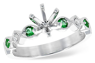 K190-56502: LDS SEMI DIA RG .12 EMERALD .16 TGW