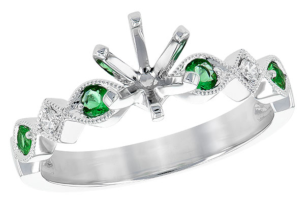 K190-56502: LDS SEMI DIA RG .12 EMERALD .16 TGW