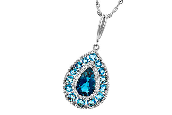 K190-58339: NECK 2.55 TW BLUE TOPAZ 2.65 TGW