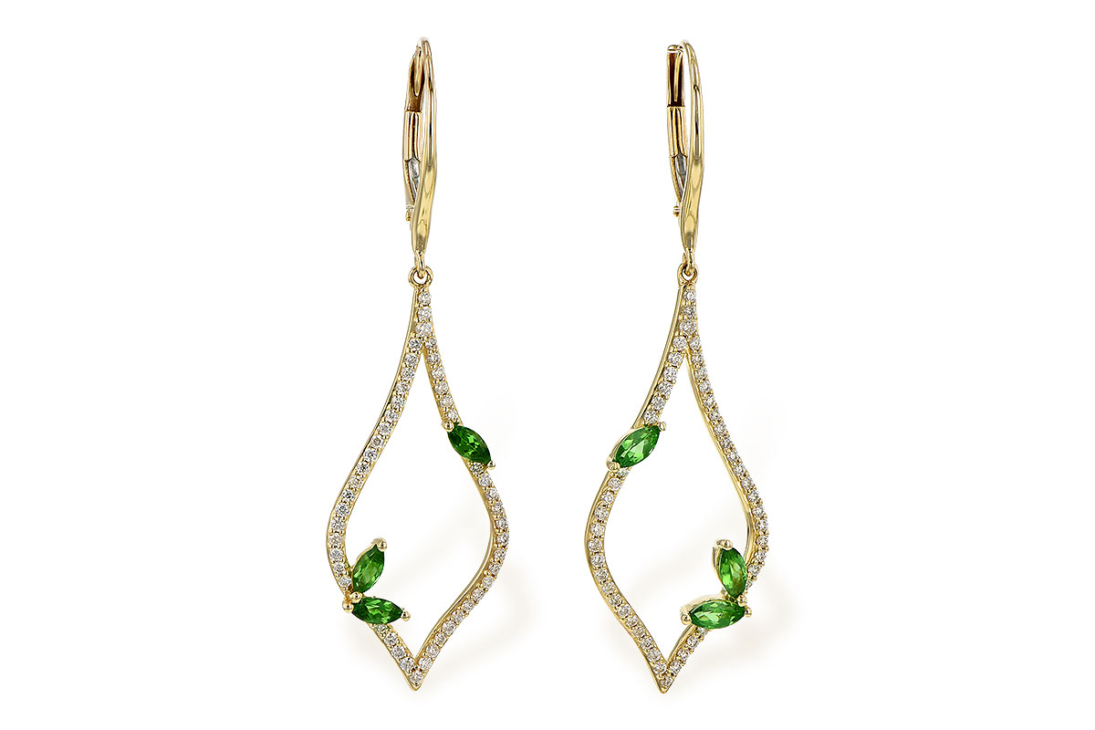 K190-60166: EARR .42 GREEN GARNET .77 TGW