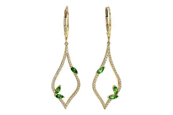 K190-60166: EARR .42 GREEN GARNET .77 TGW