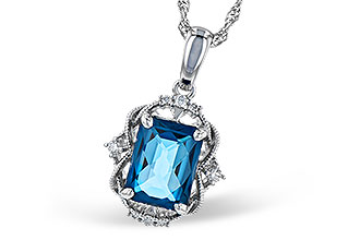 K273-30121: NECK 1.68 LONDON BLUE TOPAZ 1.73 TGW (8x6MM LBT)