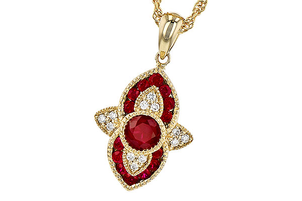 K273-30166: NECK .63 TW RUBY .70 TGW
