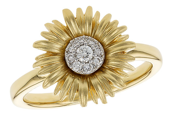 K274-21984: L274-21057 WITH YG & PETALS / WG SETTING .10 TW